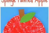 sponge painted apple craft for kids | sponge painting, johnny