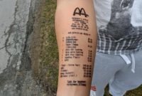 strangest tattoo ever? teen gets mcdonald's receipt inked on arm