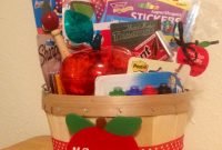 the best teacher gift! apple themed gift basket. we made this for