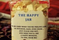 the happy jar. a homemade jar of individual sentiments on paper