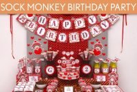 vintage sock monkey birthday party ideas // vintage sock monkey