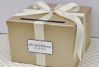 wedding card box champagne white lace card holder custom made