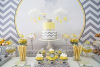 yellow and grey elephant baby shower - anders ruff custom designs, llc